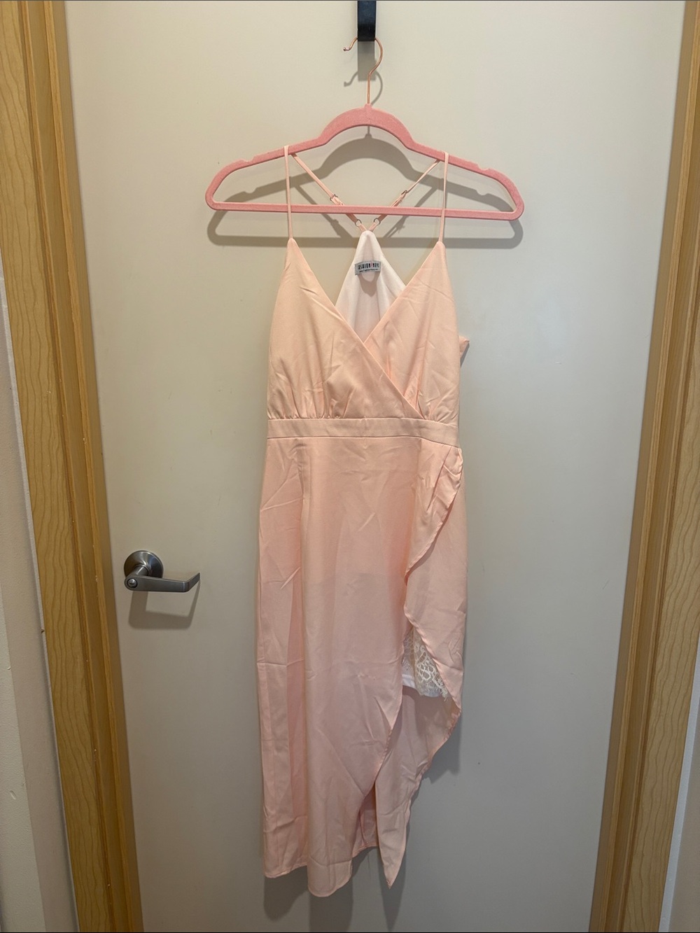 Blush Pink Spaghetti Strap Midi Dress
